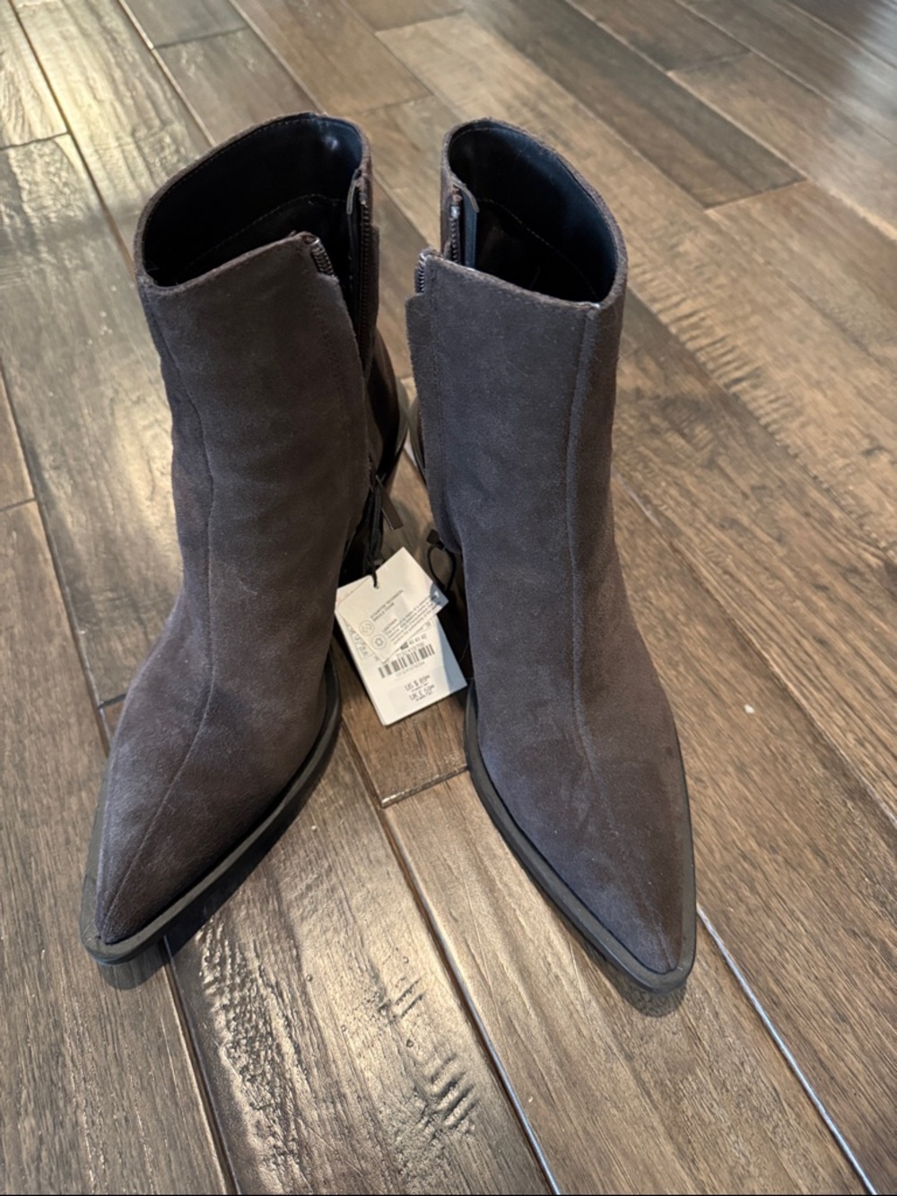 Zara Dark Brown Pointed Toe Suede Ankle Boots